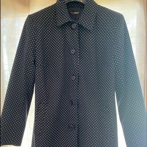 Vintage Pantology black and white polka dot rain coat 3/4